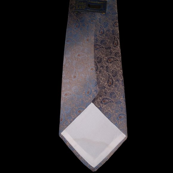 Vintage Ombre Prince Consort Golden Clasp Paisely Fade Men’s Tie - Picture 4 of 4